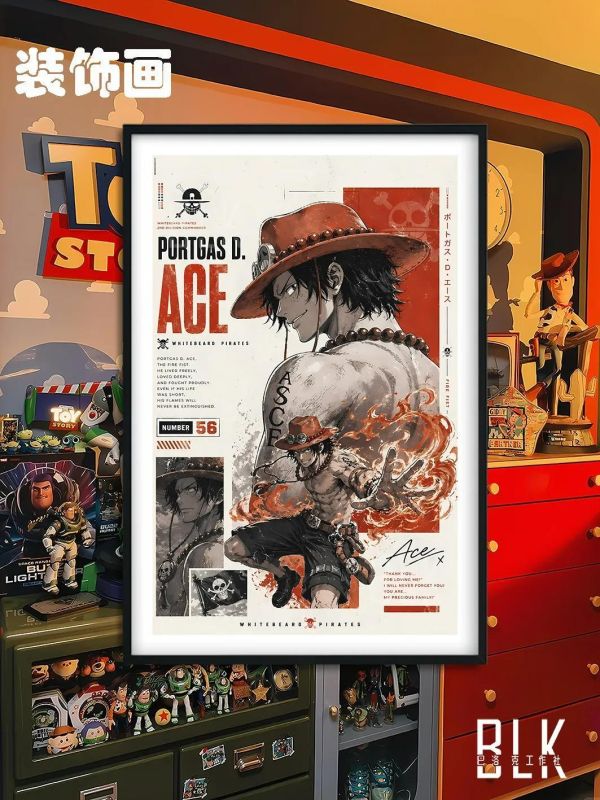 【海外代購】巴洛克 《檔案艾斯》Ace海賊王裝飾畫冰箱貼 