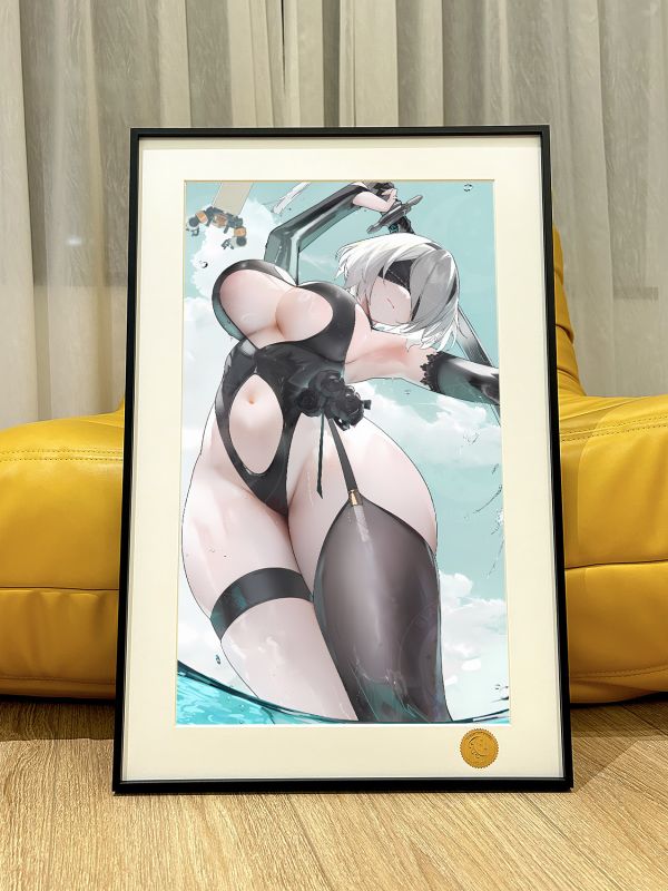 【海外代購】星空 《戲水2B》尤爾哈尼爾：機械紀元寄葉二號B型遊戲動漫二次元裝飾畫 