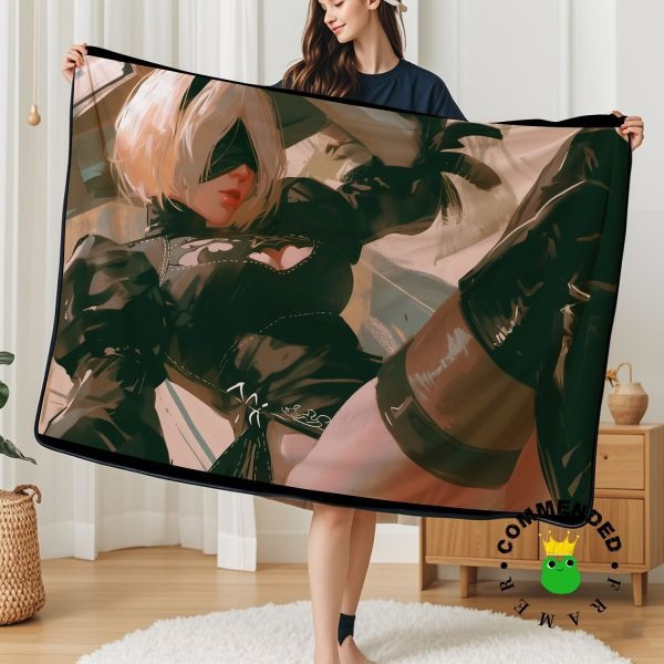 【海外代購】皇呱 《黑絲尤爾哈2號》尼爾：機械紀元戰鬥型機器人裝飾畫 午睡毯 地毯 