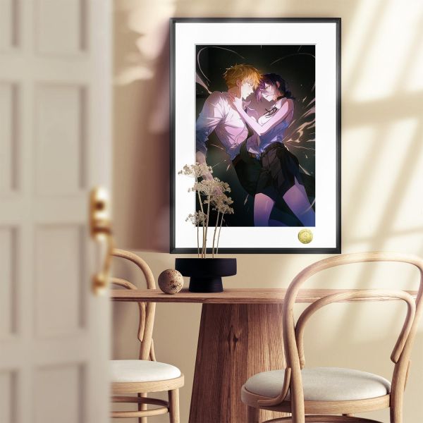 【海外代購】皇呱 《蕾塞電次CP》 電鋸人惡魔獵人電次炸彈人蕾塞同人周邊裝飾畫 午睡毯  地毯 