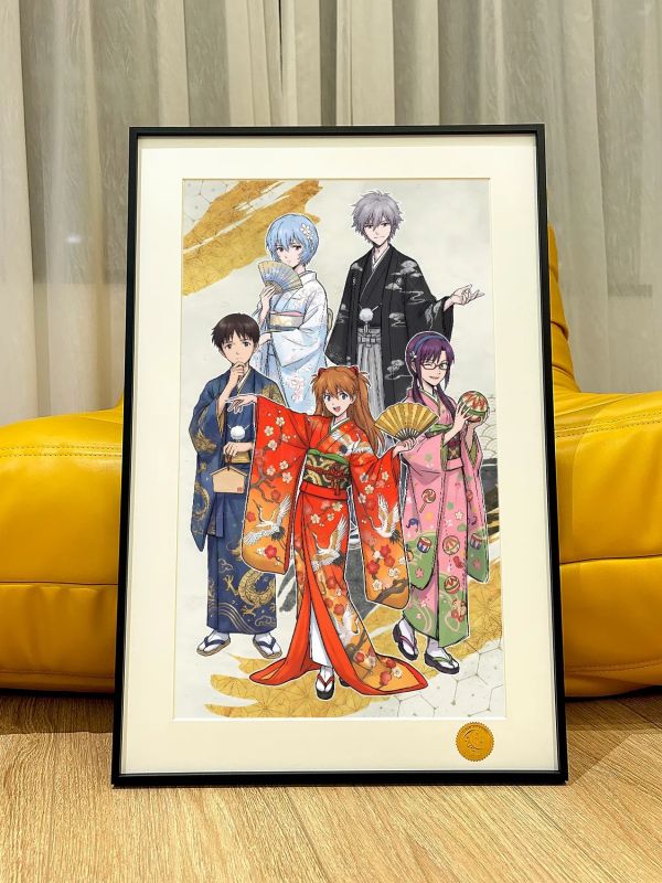 【海外代購】星空 《和服EVA》賀新年明日香綾波麗新世紀福音戰士裝飾畫 