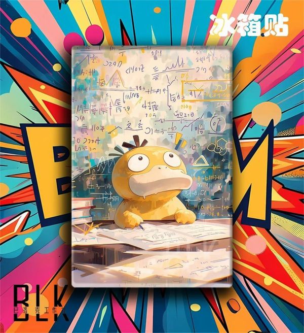 【海外代購】巴洛克《煩惱可達鴨》寶可夢裝飾畫冰箱貼 