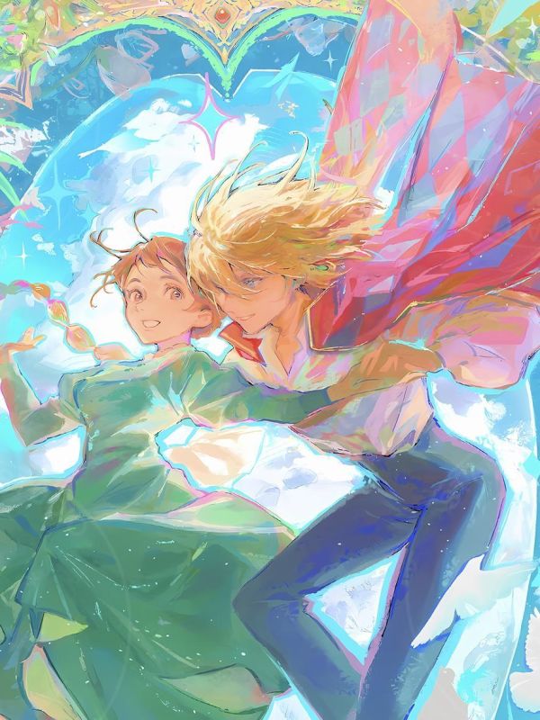 【海外代購】星空 《彩窗移動城堡》哈爾的移動城堡蘇菲宮崎駿卡西法呼嘯山城霍爾裝飾畫 