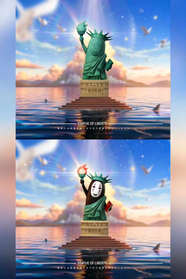 【海外代購】龍喵 lucky 無臉男自由女神像 