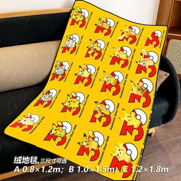 【海外代購】千鳥社 《寶可夢30週年》皮卡丘精靈球午睡毯地毯裝飾畫 午睡毯 地毯 