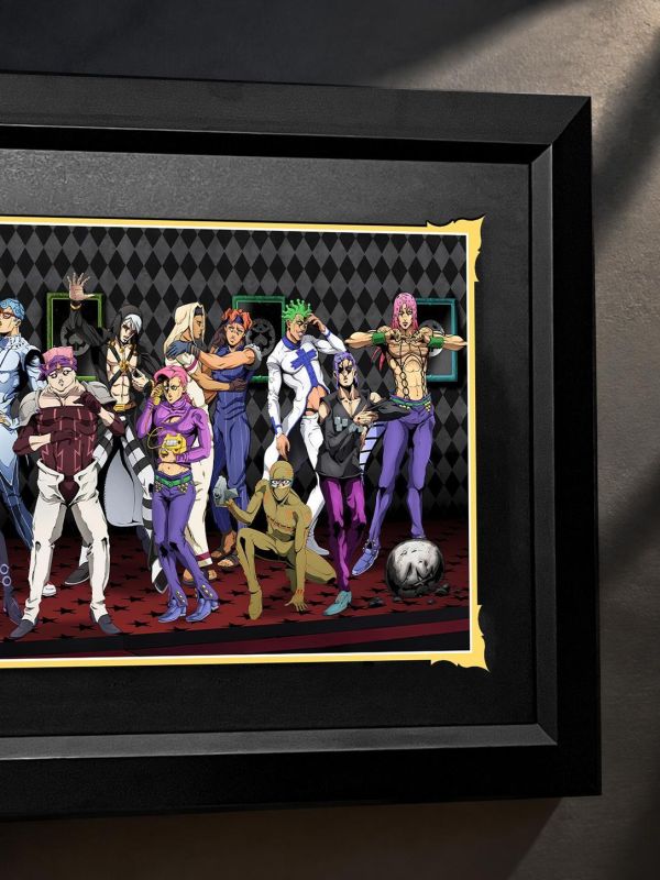 【海外代購】千鳥社 《JOJO—黃金群像》 JOJO的奇妙冒險黃金之風喬魯諾布加拉提小隊承太郎全家福長幅裝飾畫 