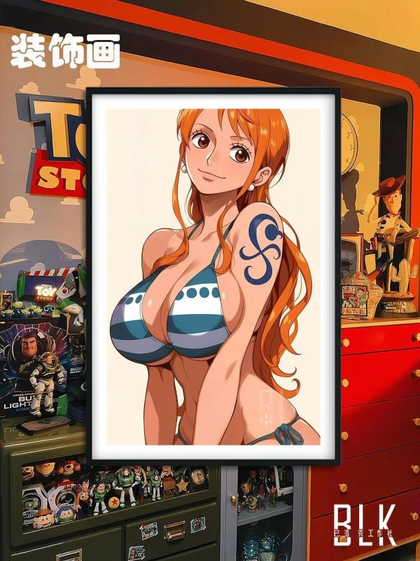 【海外代購】巴洛克《微笑娜美》海賊王裝飾畫冰箱貼 