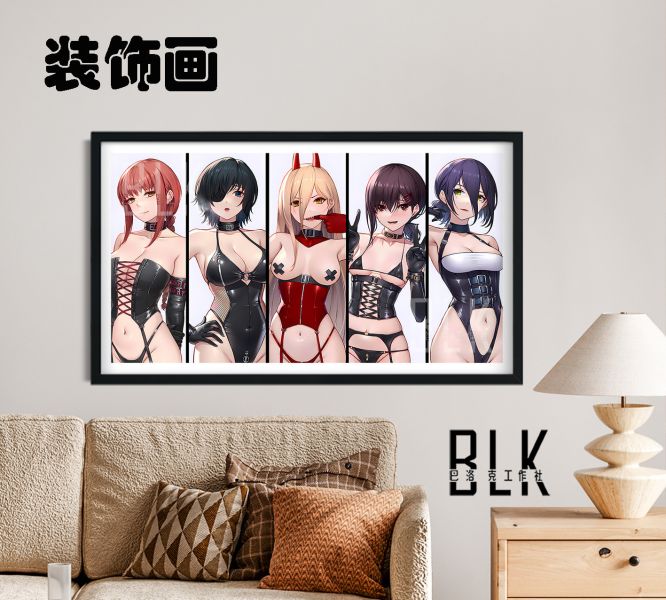 【海外代購】巴洛克 《電鋸女團》Chainsaw Man鏈鋸人帕瓦瑪奇瑪蕾塞裝飾畫/冰箱貼 