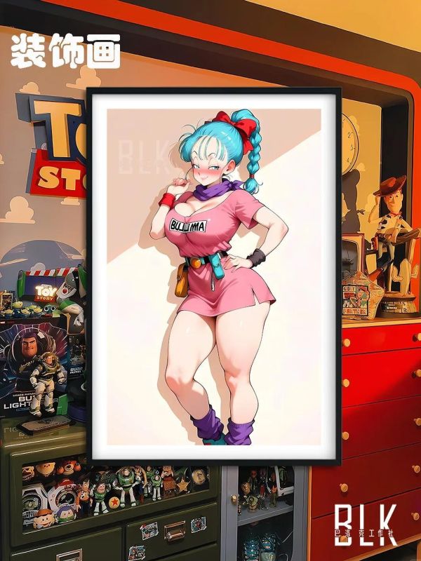 【海外代購】巴洛克 《嫵媚布瑪》七龍珠超級賽亞人裝飾畫冰箱貼 