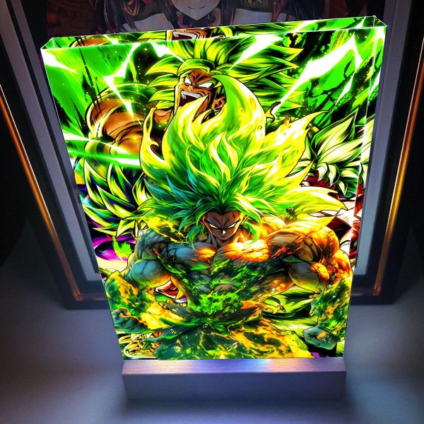 【海外代購】阿喵畫社 戰力全開布羅利發光 大號1.9cm特效發光手辦架展示磚 