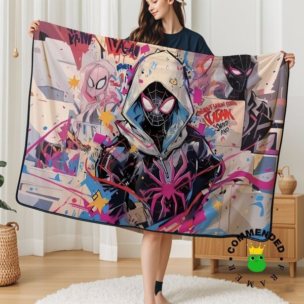 【海外代購】皇呱《蜘蛛縱橫宇宙》小黑蛛邁爾斯·莫拉萊斯蜘蛛格溫裝飾畫 