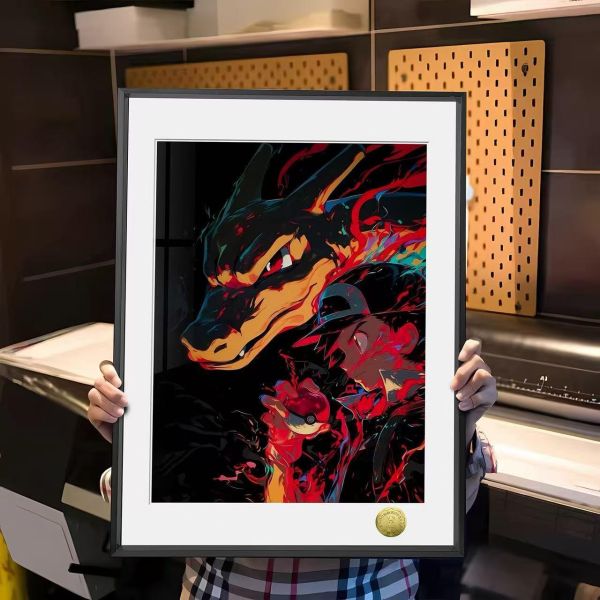 【海外代購】皇呱  《小智與噴火龍》 寶可夢小智與噴火龍同人周邊裝飾畫 午睡毯 地毯 