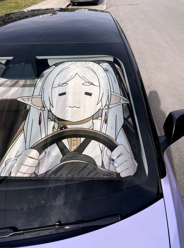 【海外代購】千鳥社 《汽車前擋遮陽—芙莉蓮》葬送的芙莉蓮Frieren精靈表情包二次元汽車遮陽防曬 