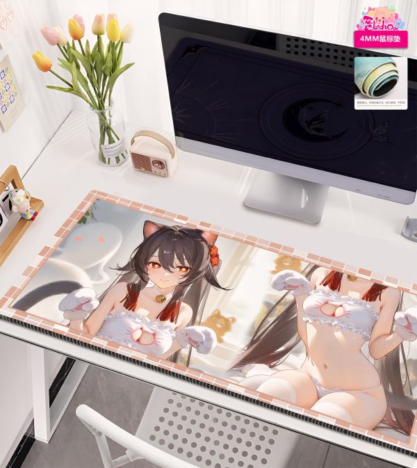【海外代購】阿喵畫社 小貓娘 胡桃 8k超大高清裝飾畫 滑鼠墊 午睡毛毯 