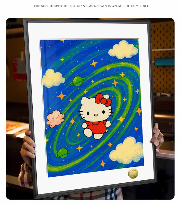 【海外代購】皇呱 《銀河HelloKitty》Hello Kitty凱蒂貓銀河週邊裝飾畫 午睡毯 地毯 