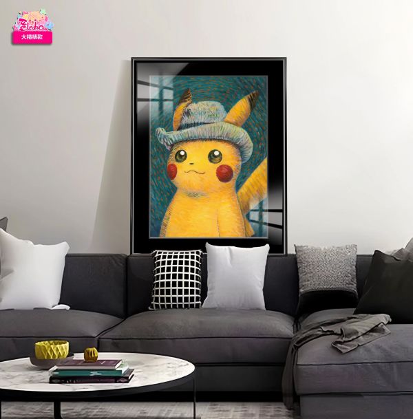 【海外代購】阿喵畫社 梵谷皮卡丘 展館級8k超清精裱畫 