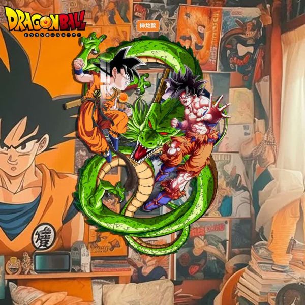 【海外代購】阿喵畫社 神龍 悟空 燈帶立體背景裝飾畫 