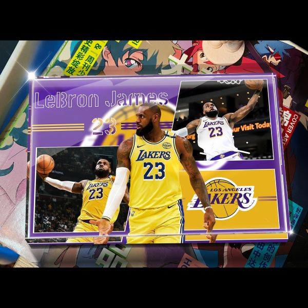 【海外代購】阿喵畫社 第六十彈動漫卡磚NBA球星洛杉磯湖人隊 NBA壓克力加厚紀念收藏磚 