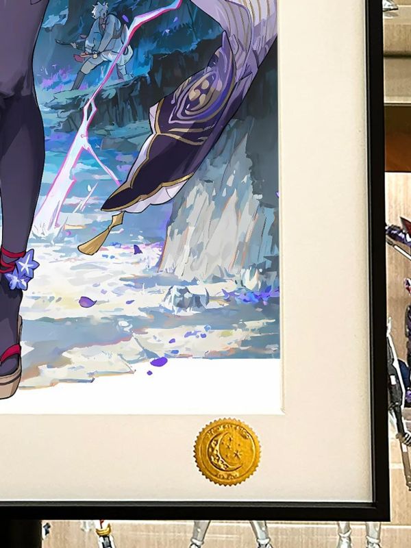 【海外代購】星空《紫色雷電》雷電將軍原神影裝飾畫 