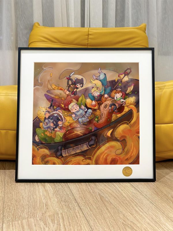 【海外代購】星空 《迷宮炒飯》迷宮飯萊歐斯瑪露西爾法琳Delicious in Dungeon動漫裝飾畫 