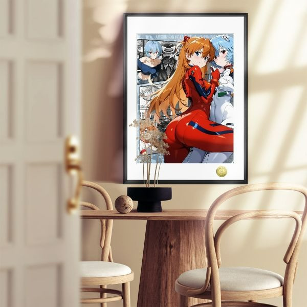 【海外代購】皇呱 《EVA明日香凌波麗貼貼》新世紀福音戰士百合裝飾畫 