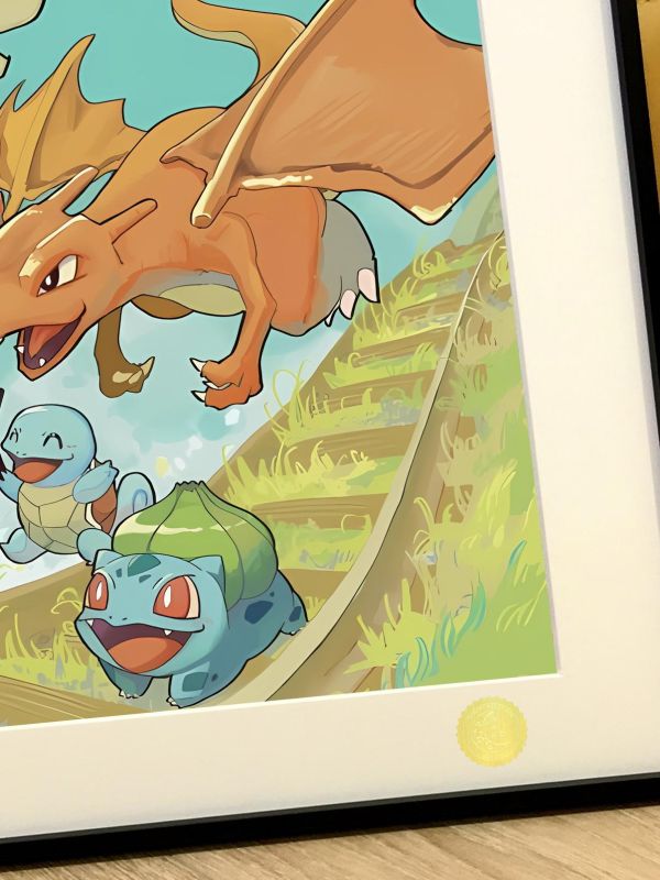 【海外代購】星空 《出發吧小智》噴火龍寶可夢30週年風波小智葉眉鳥博姆耿妙澪兒Pikachu裝飾畫 