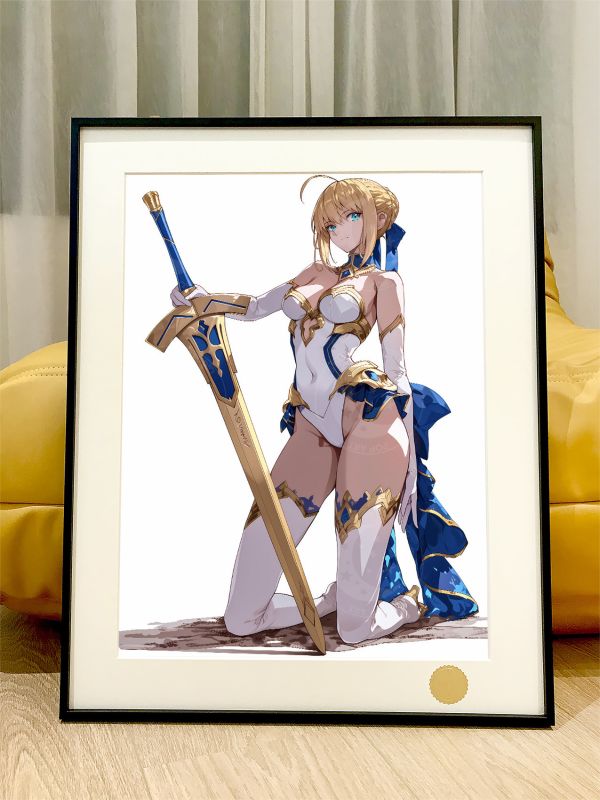 【海外代購】星空 《跪姿saber》阿爾托莉雅·潘德拉貢吾王Fate騎士王亞瑟王動畫二次元裝飾畫 
