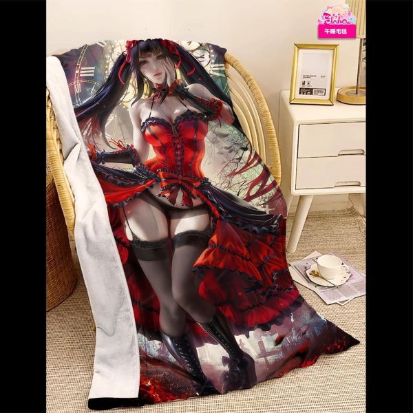 【海外代購】阿喵畫社 成年時崎狂三 復古款實木紀念超清裝飾畫 牆面掛毯 午睡毛毯 床頭地墊 冰箱貼 