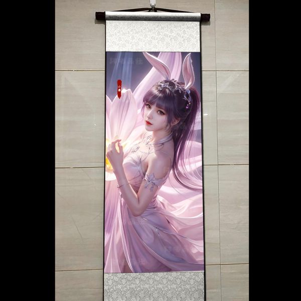 【海外代購】阿喵畫社 花海 小舞 國風捲軸錦緞高清精裱畫 