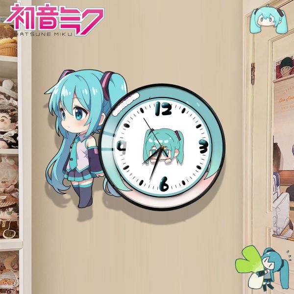 【海外代購】阿喵畫社 初音未來鐘錶 新品靜音異形時鐘 