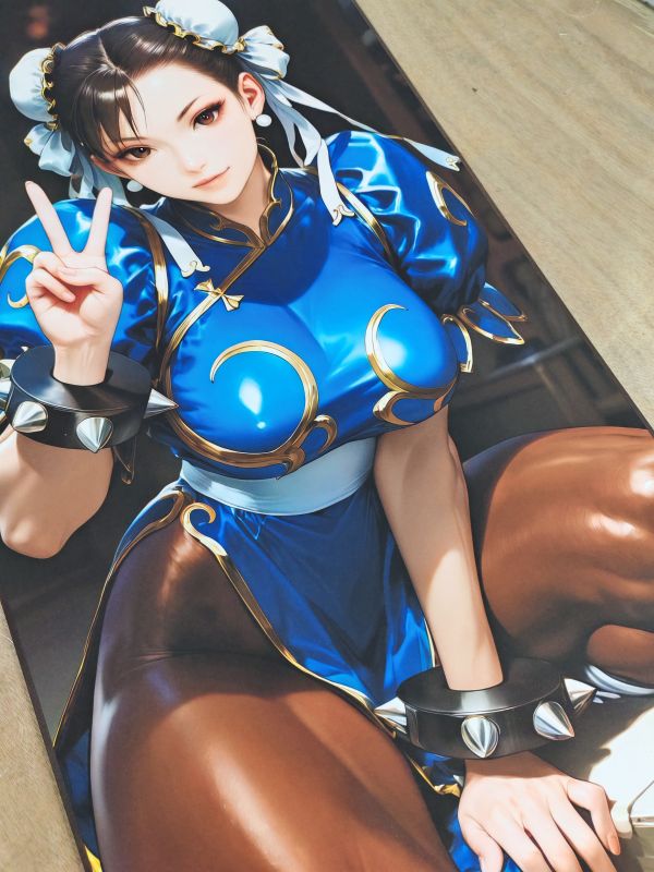 【海外代購】阿喵畫社 春麗 國風捲軸錦緞高清精裱畫 