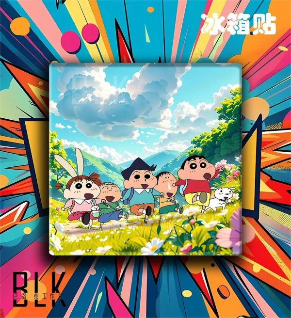 【海外代購】巴洛克《出遊春日部》蠟筆小新裝飾畫冰箱貼 