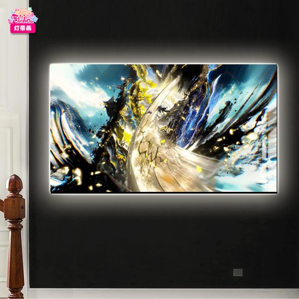 【海外代購】阿喵畫社 滄元圖 隔間紅塵三十里 裝飾氛圍感發光燈帶裝飾畫 發光滑鼠墊 床頭地墊 