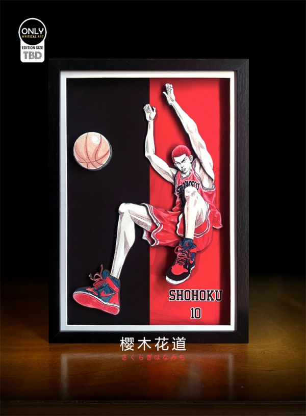 【海外代購】【80*40CM】刀刃工作室&神秘畫廊聯合出品-灌籃高手《湘北五虎》立體畫 