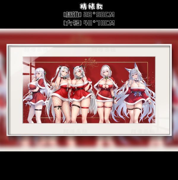 【海外代購】阿喵畫社 聖誕節限定 女神的禮物碧藍航線合輯 8k超清精裱畫 床頭地墊 護腕滑鼠墊 冰箱貼 