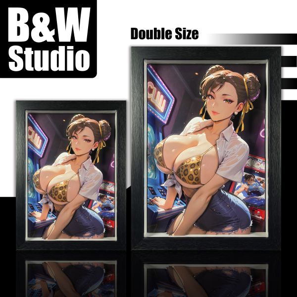 【海外代購】黑白畫映 B&W 春麗 立體裝飾畫 