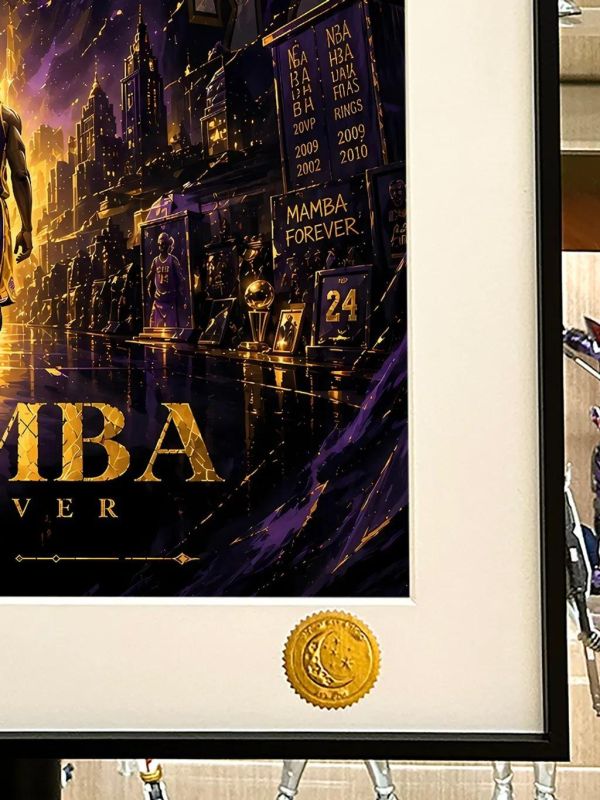 【海外代購】星空《Mamba foever》科比黑曼巴洛杉磯湖人裝飾畫 