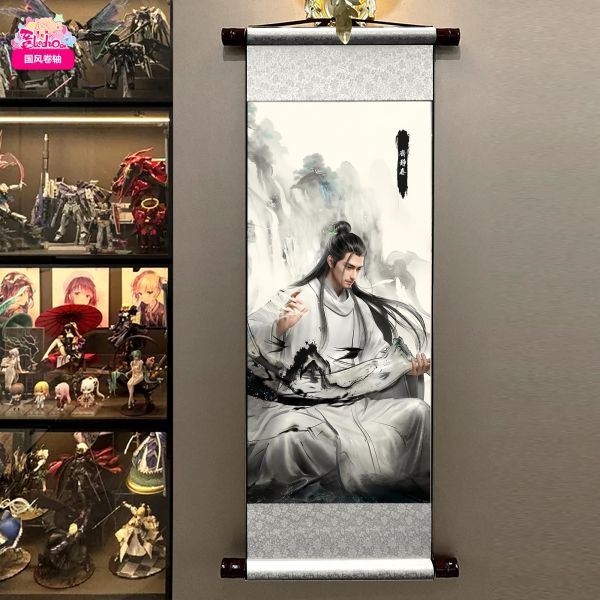 【海外代購】阿喵畫社 劍來捲軸畫齊靜春寧瑤 國風捲軸錦緞高清精裱畫 