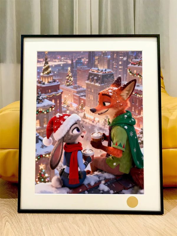 【海外代購】星空《聖誕動物城》瘋狂動物城2Zootopia朱迪尼克裝飾畫 