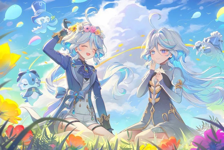 【海外代購】H2 《原神水神》芙寧娜芙卡洛斯裝飾畫 