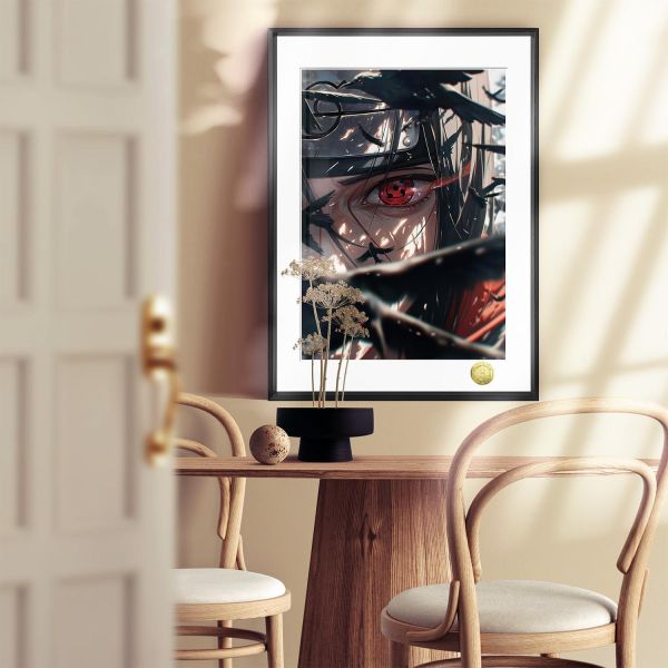 【海外代購】皇呱 《寫輪眼鼬》 火影忍者宇智波鼬三勾玉寫輪眼周邊裝飾畫 午睡毯 地毯 