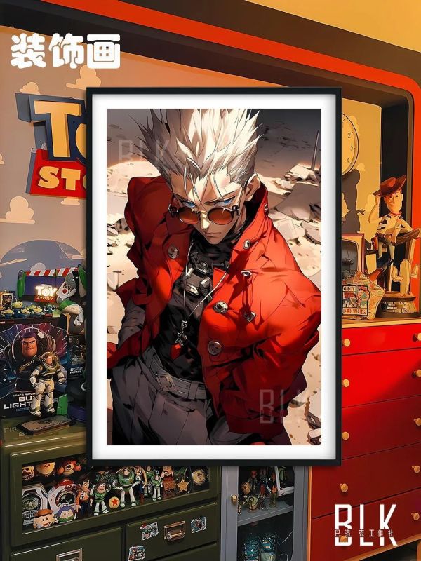 【海外代購】巴洛克 《人間颱風》槍神Trigun太空遊俠裝飾畫冰箱貼 