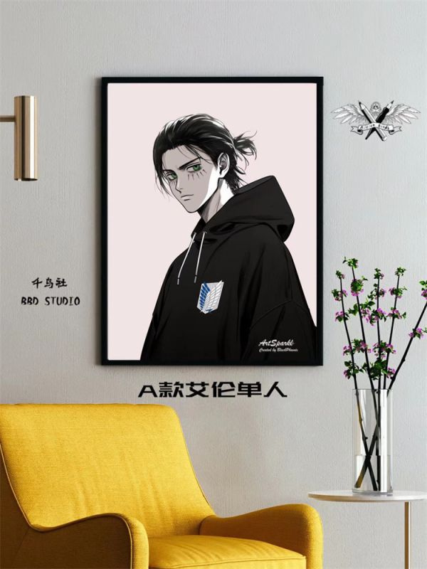 【海外代購】千鳥社 進擊的巨人最終季 艾倫耶格爾 素描速寫潮服裝飾畫 