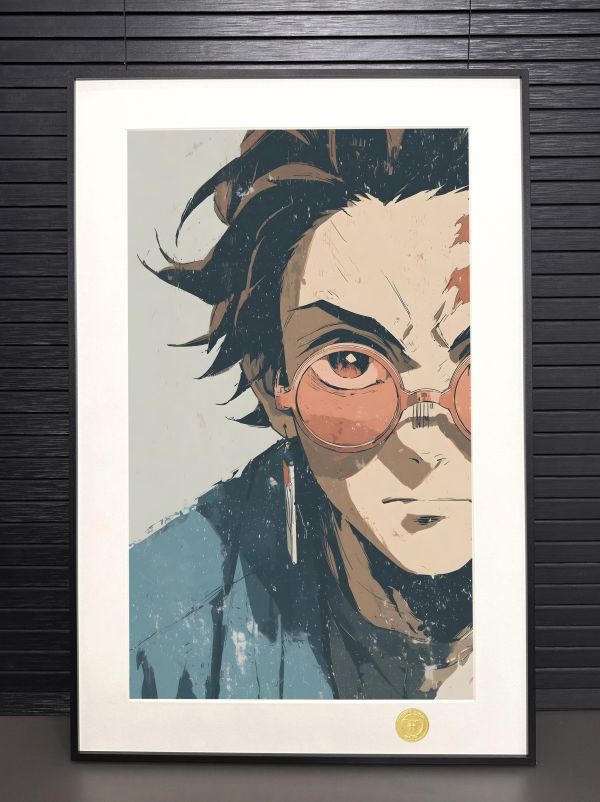 【海外代購】H2 《港風炭治郎》鬼滅之刃灶門炭治郎祢豆子鬼殺隊動漫裝飾畫 