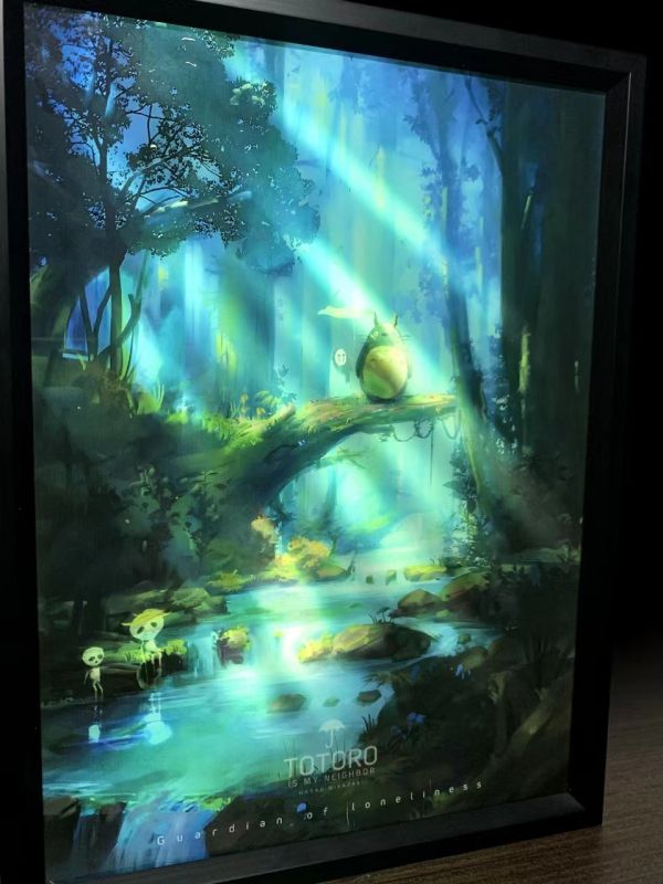 【海外代購】萌萌匠 宮崎駿 治癒藍牙音箱 導光畫 龍貓無臉男與小幽靈 