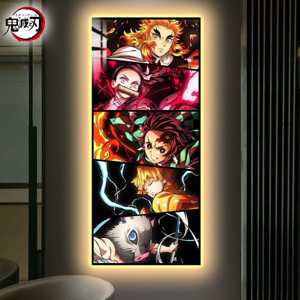 【海外代購】阿喵畫社 鬼滅之刃超長發光燈帶裝飾畫 