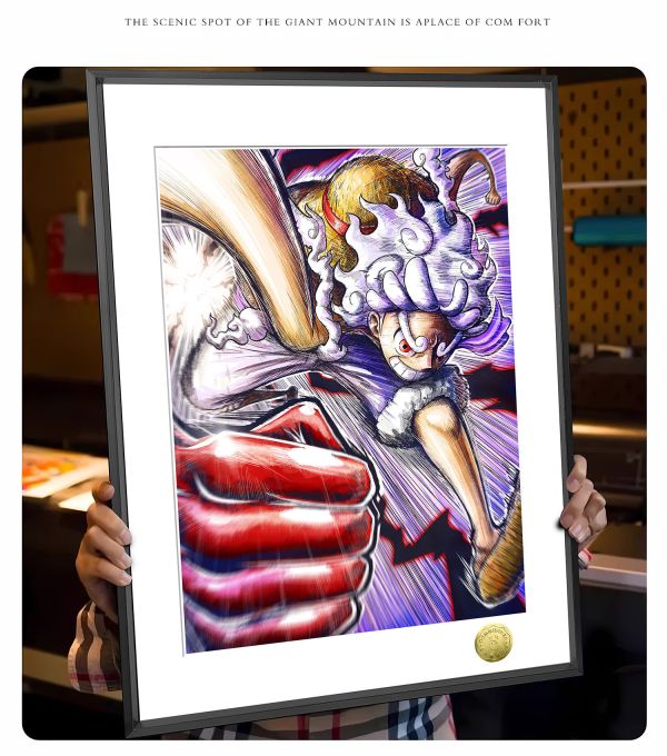 【海外代購】皇呱 《覺醒的碰撞》 海賊王路飛五檔尼卡形態太陽神終極一拳路奇世界政府CP0週邊裝飾畫 午睡毯 地毯 