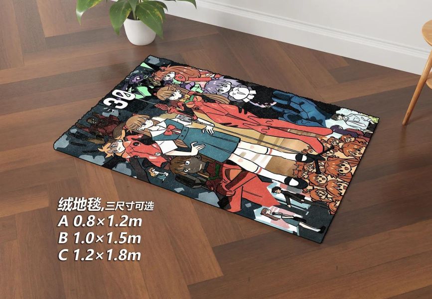 【海外代購】千鳥社 《EVA30週年插畫》新世紀福音戰士午睡毯地毯裝飾畫 