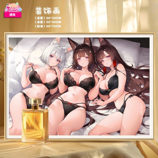 【海外代購】阿喵畫社 加賀天城赤城三姊妹花 橫款8k主題高清裝飾畫 滑鼠墊  午睡毛毯  床頭地墊 冰箱貼 