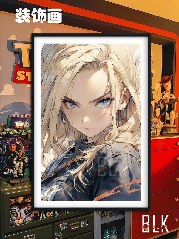 【海外代購】巴洛克 《帥氣18號》拉姿麗lazuli七龍珠人造人超級賽亞人動漫裝飾畫冰箱貼 